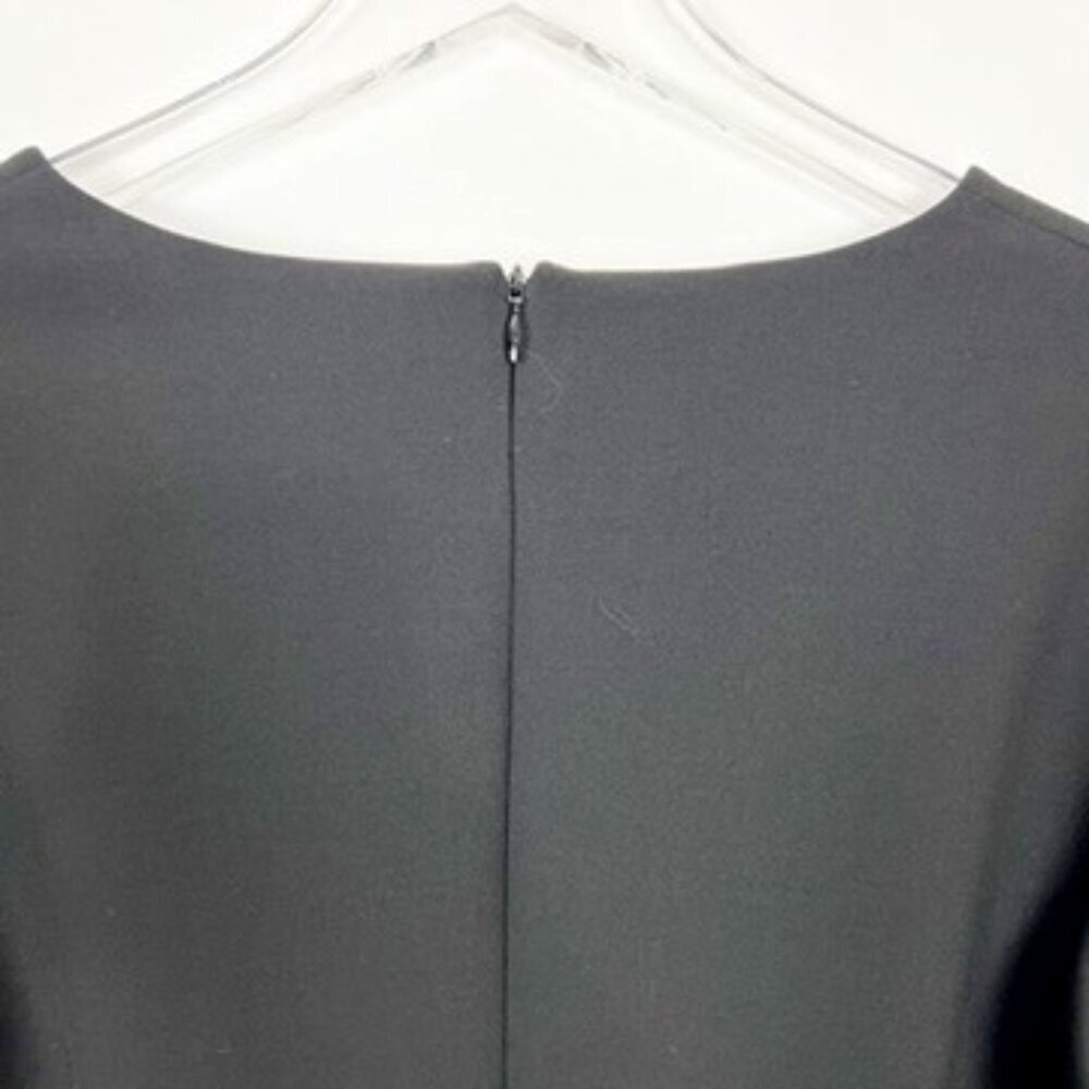 St. Emile Sheath Dress Women's Size 6 Black 3/4 Sleeves Tailored Classic LBD - Picture 6 of 16